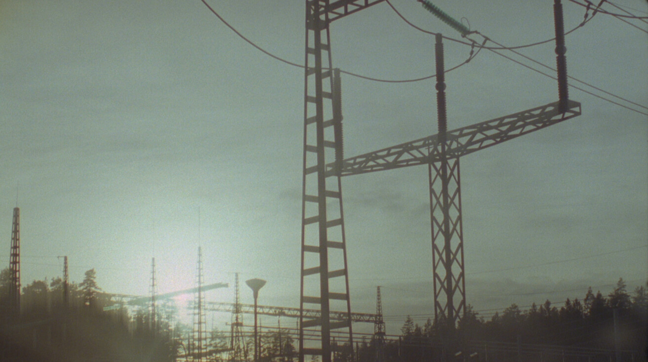 Electricity towers with cables.
