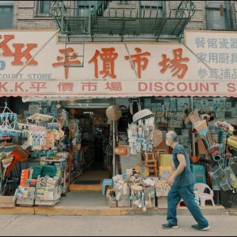 Ken Li outside KK Discount in NYC Chinatown.