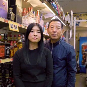 Director So Yun Um and her dad, Hae Sup Um at their liquor store.