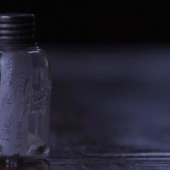 A vial of Alec Smith's Ashes