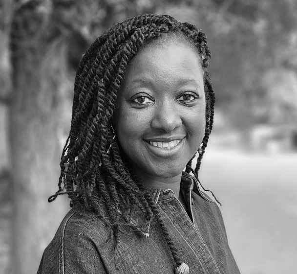 Katy Lena Ndiaye, portrait in black and white