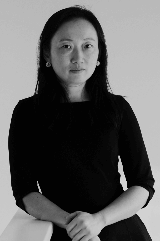 Black and white portrait of Violet Du Feng.
