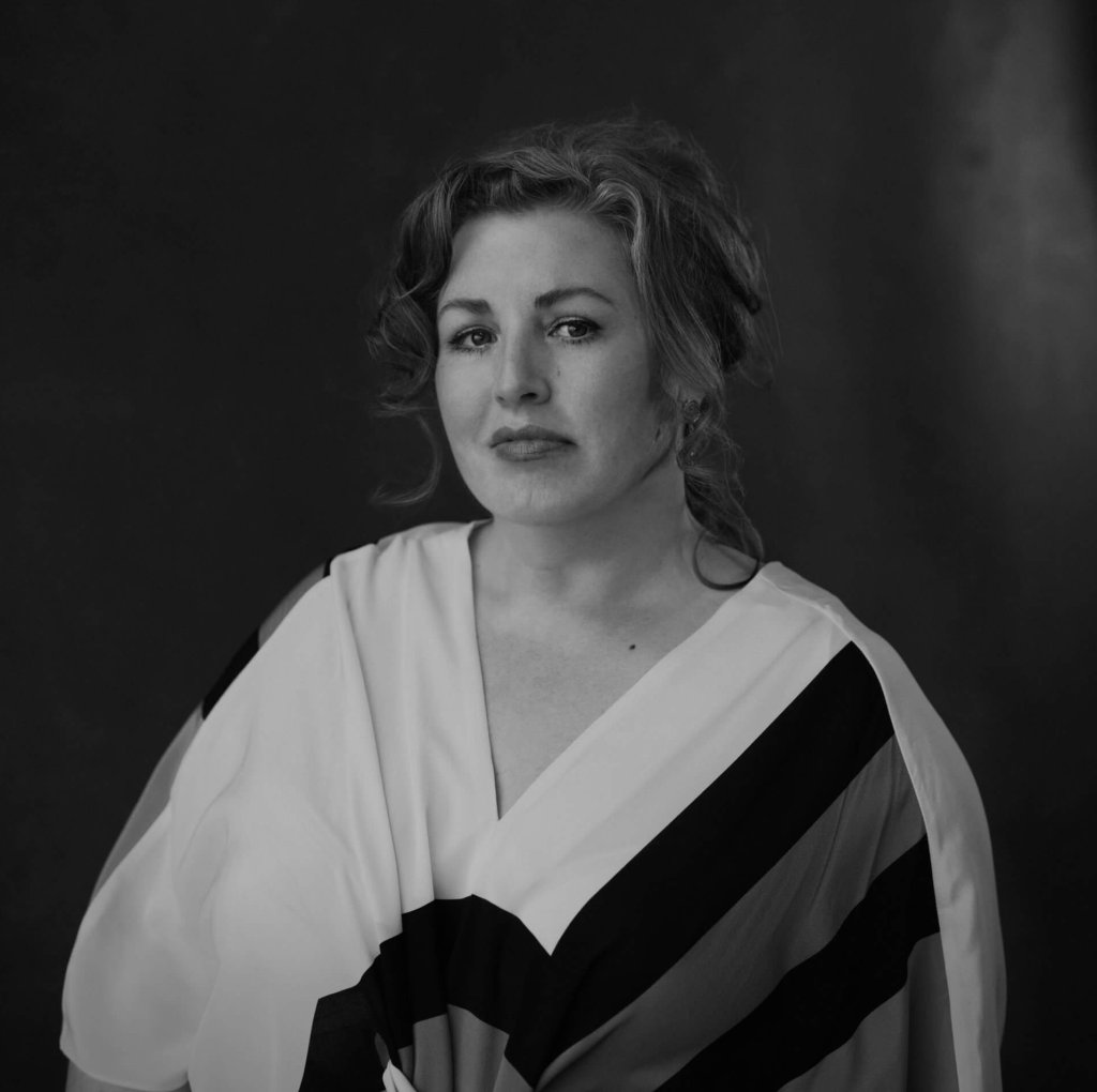 Black and white portrait of Jeanie Finlay.