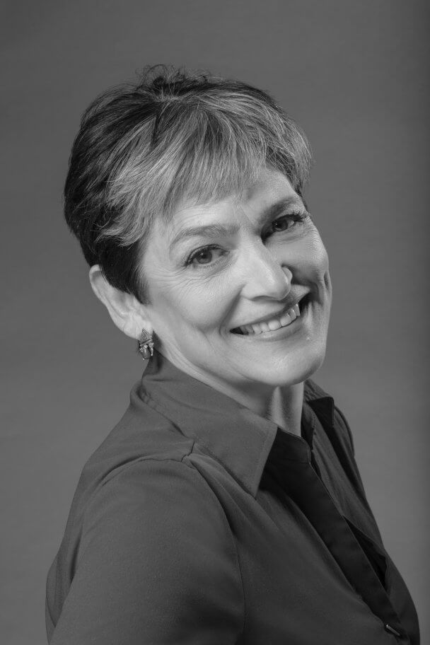 Black and white headshot of Kathy Avrich Johnson